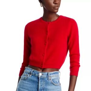 Aqua Cashmere x Liat Baruch Cashmere Cardigan in Red size small